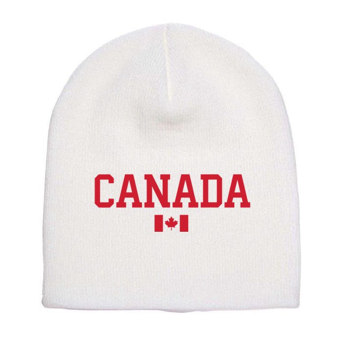 Canada Red Maple Leaf Flag Canada Day Short Acrylic Beanie