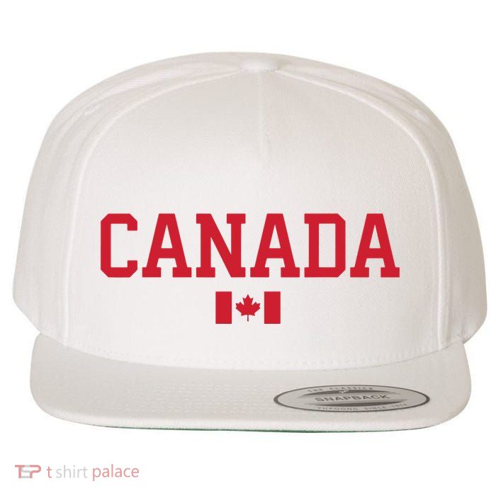 Canada Red Maple Leaf Flag Canada Day Wool Snapback Cap