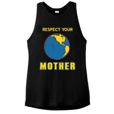 Cool Retro Mother Earth Respect Your Mother Gift Present Great Gift Ladies PosiCharge Tri-Blend Wicking Tank