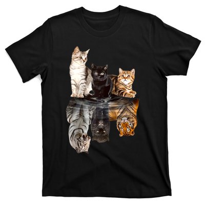 Cats Reflection Mirror Cheetah Iger Puma Cat & Animal Lover Raglan Baseball T-Shirt