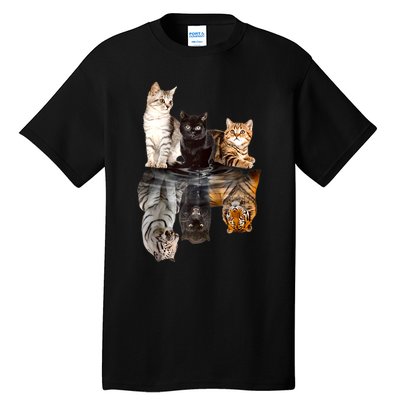 Cats Reflection Mirror Cheetah Iger Puma Cat & Animal Lover Raglan Baseball Tall T-Shirt