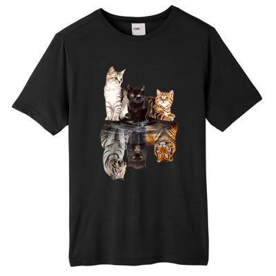 Cats Reflection Mirror Cheetah Iger Puma Cat & Animal Lover Raglan Baseball Tall Fusion ChromaSoft Performance T-Shirt