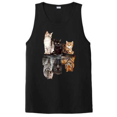 Cats Reflection Mirror Cheetah Iger Puma Cat & Animal Lover Raglan Baseball PosiCharge Competitor Tank