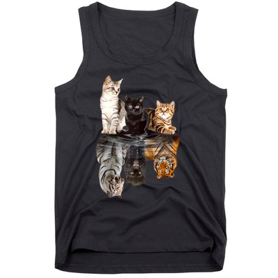 Cats Reflection Mirror Cheetah Iger Puma Cat & Animal Lover Raglan Baseball Tank Top