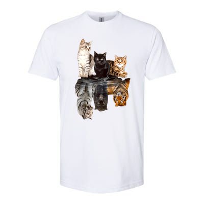 Cats Reflection Mirror Cheetah Iger Puma Cat & Animal Lover Raglan Baseball Softstyle CVC T-Shirt