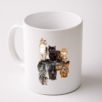 Cats Reflection Mirror Cheetah Iger Puma Cat & Animal Lover Raglan Baseball Coffee Mug