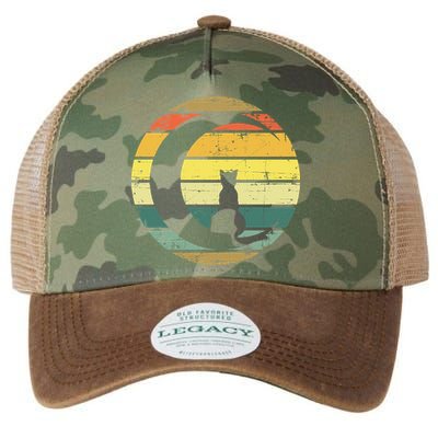 Cat Retro Moon Sunset Legacy Tie Dye Trucker Hat