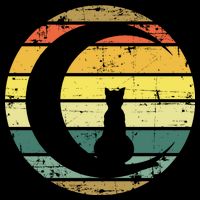 Cat Retro Moon Sunset Doggie Tank