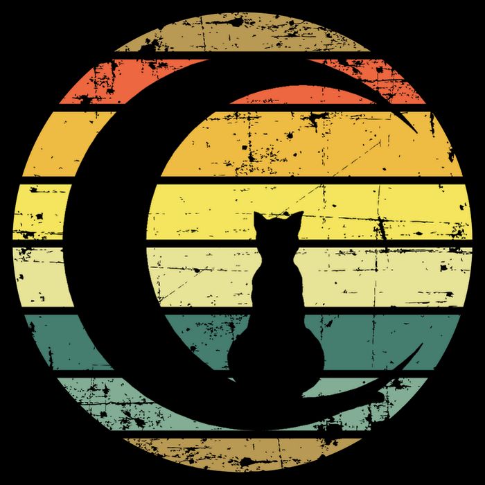Cat Retro Moon Sunset Doggie Tank
