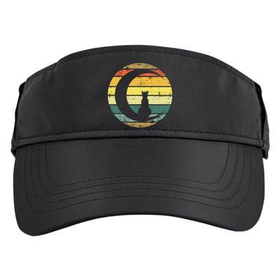 Cat Retro Moon Sunset Adult Drive Performance Visor