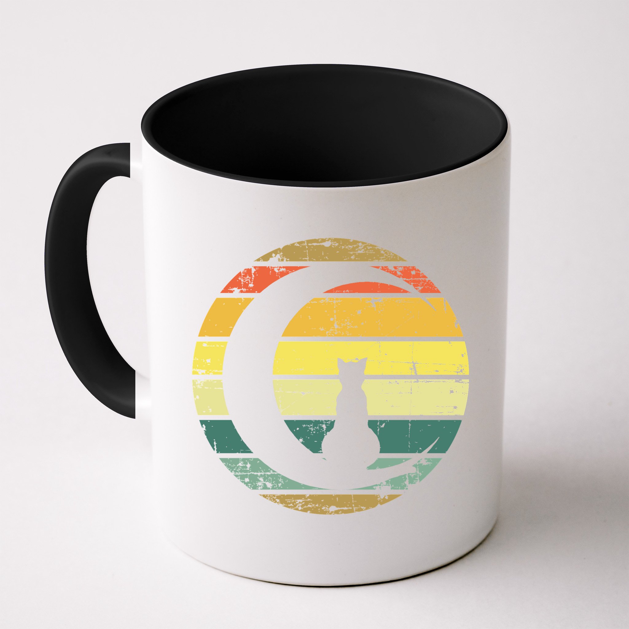 Cat Retro Moon Sunset Mug