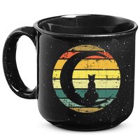 Cat Retro Moon Sunset 15oz Campfire Ceramic Mug