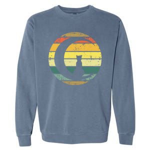 Cat Retro Moon Sunset Garment-Dyed Sweatshirt