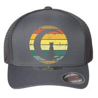 Cat Retro Moon Sunset Flexfit Unipanel Trucker Cap