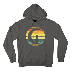 Cat Retro Moon Sunset Hoodie