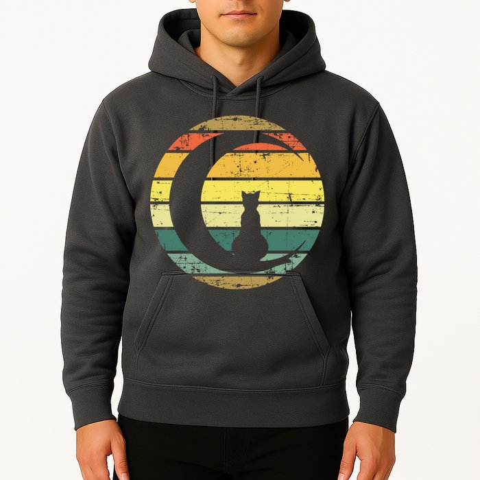 Cat Retro Moon Sunset Hoodie