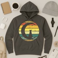 Cat Retro Moon Sunset Hoodie