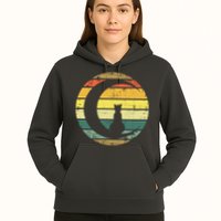 Cat Retro Moon Sunset Hoodie