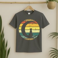 Cat Retro Moon Sunset T-Shirt