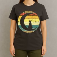 Cat Retro Moon Sunset T-Shirt