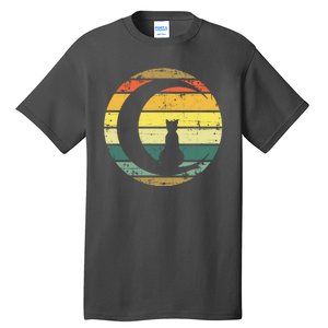 Cat Retro Moon Sunset Tall T-Shirt