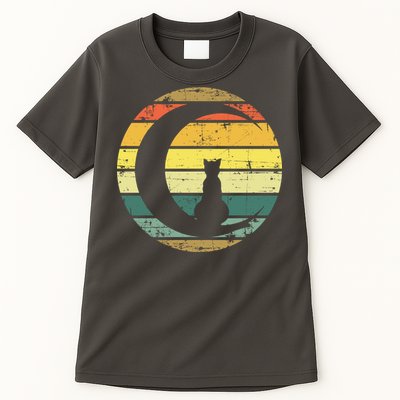 Cat Retro Moon Sunset Tall T-Shirt