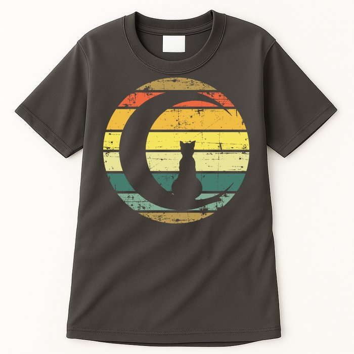 Cat Retro Moon Sunset Tall T-Shirt