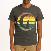 Cat Retro Moon Sunset Tall T-Shirt