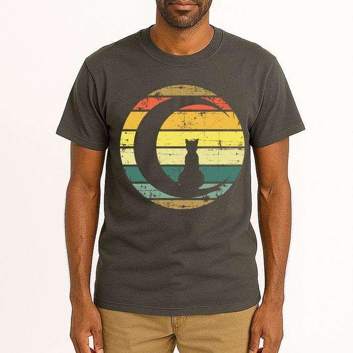 Cat Retro Moon Sunset Tall T-Shirt