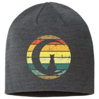 Cat Retro Moon Sunset Sustainable Beanie