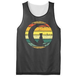 Cat Retro Moon Sunset Mesh Reversible Basketball Jersey Tank