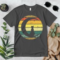 Cat Retro Moon Sunset Premium T-Shirt