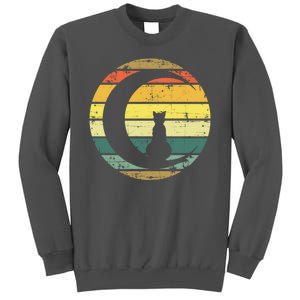 Cat Retro Moon Sunset Tall Sweatshirt