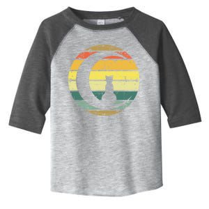 Cat Retro Moon Sunset Toddler Fine Jersey T-Shirt