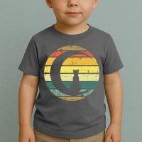 Cat Retro Moon Sunset Toddler T-Shirt