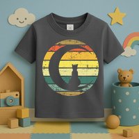 Cat Retro Moon Sunset Toddler T-Shirt