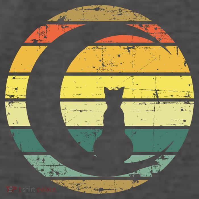 Cat Retro Moon Sunset Vector Backpack