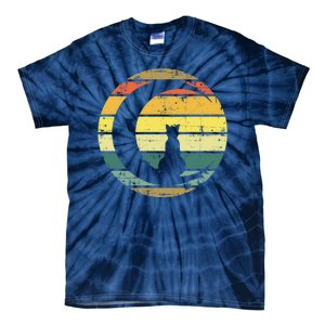 Cat Retro Moon Sunset Tie-Dye T-Shirt