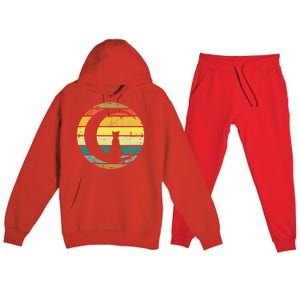 Cat Retro Moon Sunset Premium Hooded Sweatsuit Set