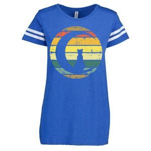 Cat Retro Moon Sunset Enza Ladies Jersey Football T-Shirt