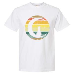 Cat Retro Moon Sunset Garment-Dyed Heavyweight T-Shirt