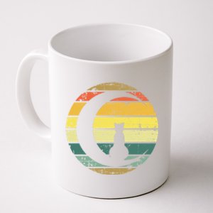 Cat Retro Moon Sunset Coffee Mug