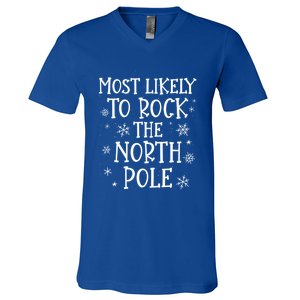 Christmas Rock Music Most Likely To Christmas Gift V-Neck T-Shirt