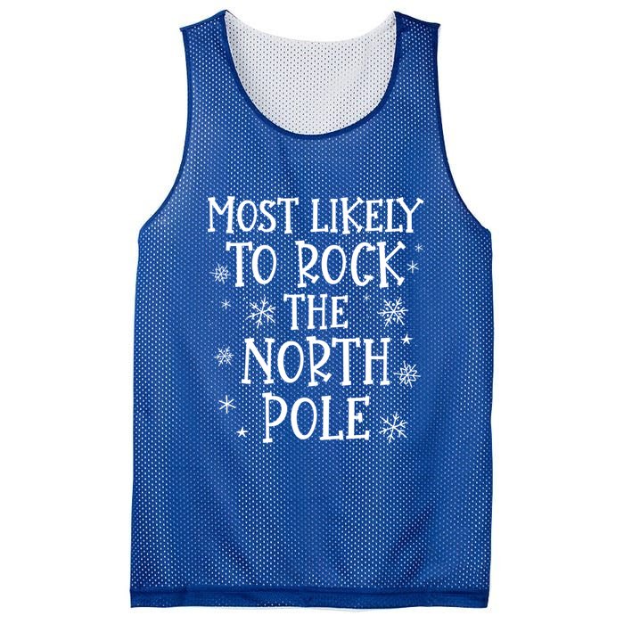 Christmas Rock Music Most Likely To Christmas Gift Mesh Reversible Basketball Jersey Tank