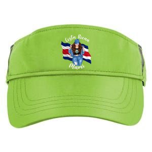 Costa Rican Mami Flag Emblem Brunette Costa Rico Queen Mom Gift Adult Drive Performance Visor