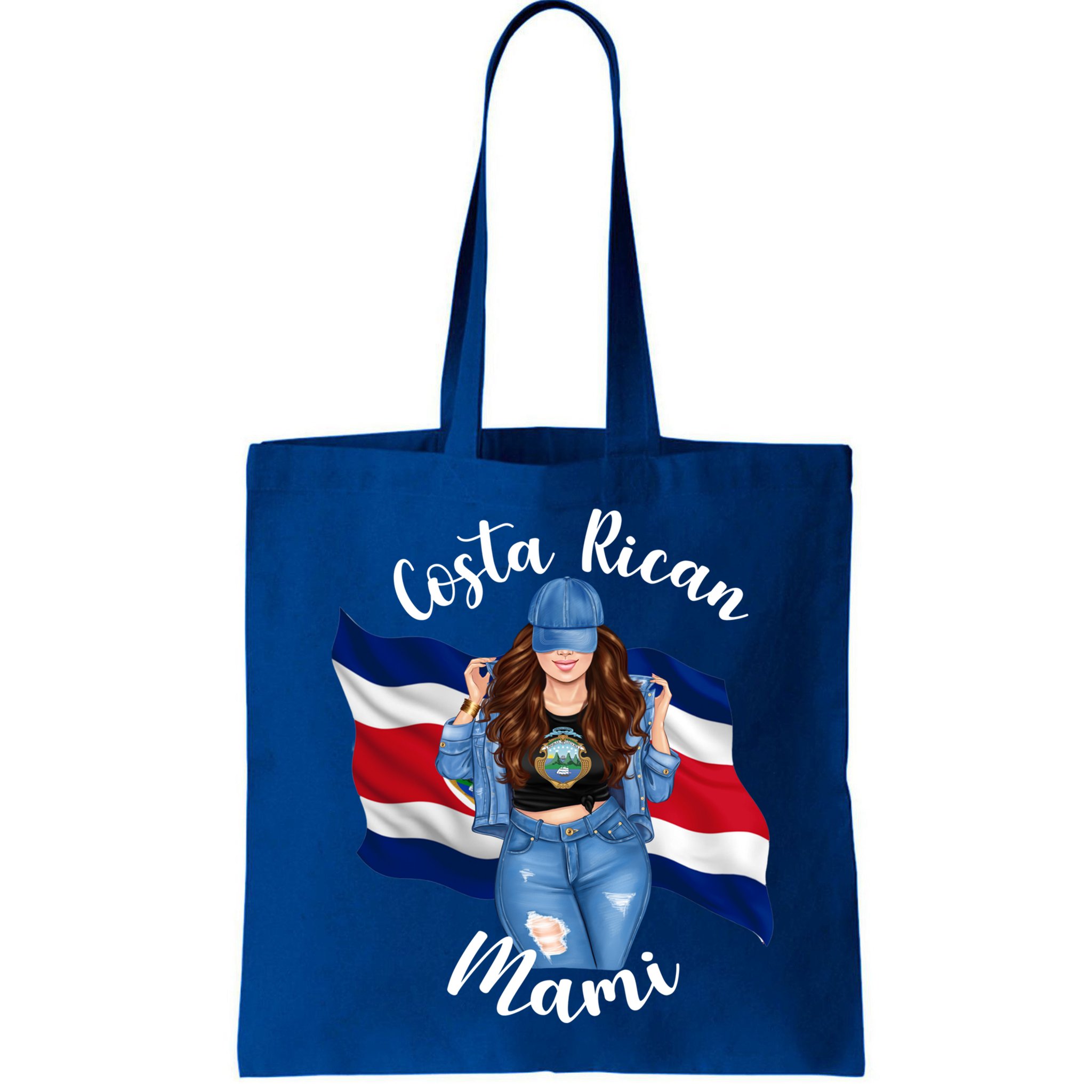 Costa Rican Mami Flag Emblem Brunette Costa Rico Queen Mom Gift Bag