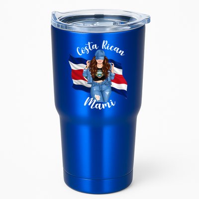 Costa Rican Mami Flag Emblem Brunette Costa Rico Queen Mom Gift Tumbler