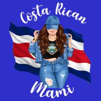 Costa Rican Mami Flag Emblem Brunette Costa Rico Queen Mom Gift Women's V-Neck T-Shirt