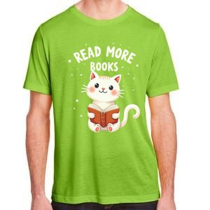 Cute Read More Books Cat Reading Book Librarian Cool Gift Adult ChromaSoft Performance T-Shirt