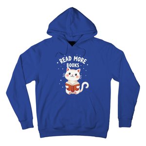 Cute Read More Books Cat Reading Book Librarian Cool Gift Hoodie